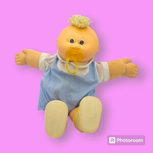 Vintage 1985 Cabbage Patch Kids Preemie Boy Blonde Hair Brown Eyes Baby Doll